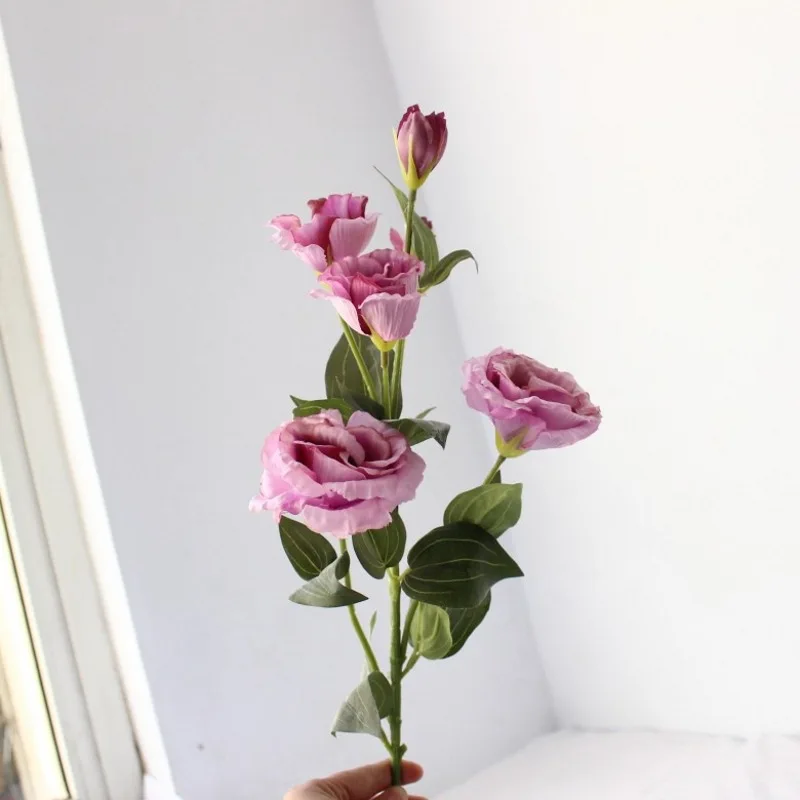 05 6 голов/Букет Eustoma искусственные шелковые цветы для дома окно аксессуар для балконов украшения поддельные Флорес фотографии фоны - Цвет: 05