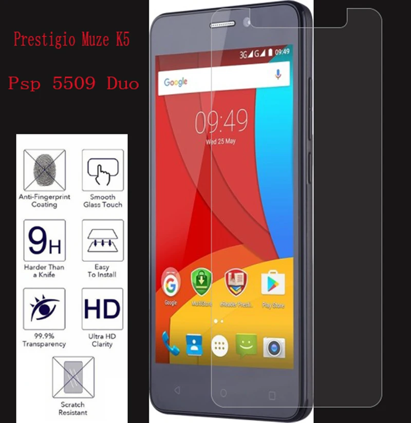 2 шт. новинка защита экрана телефона для Prestigio Muze K5 Psp 5509 Duo телефонное закаленное