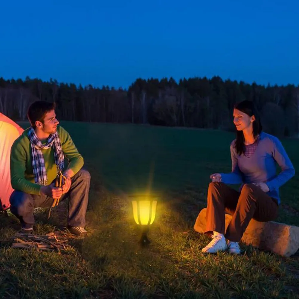 Waterproof Solar Powered LED Light Three-mode Ambient Wall Lamp Flame Torch Lawn for Outdoor Garden | Лампы и освещение