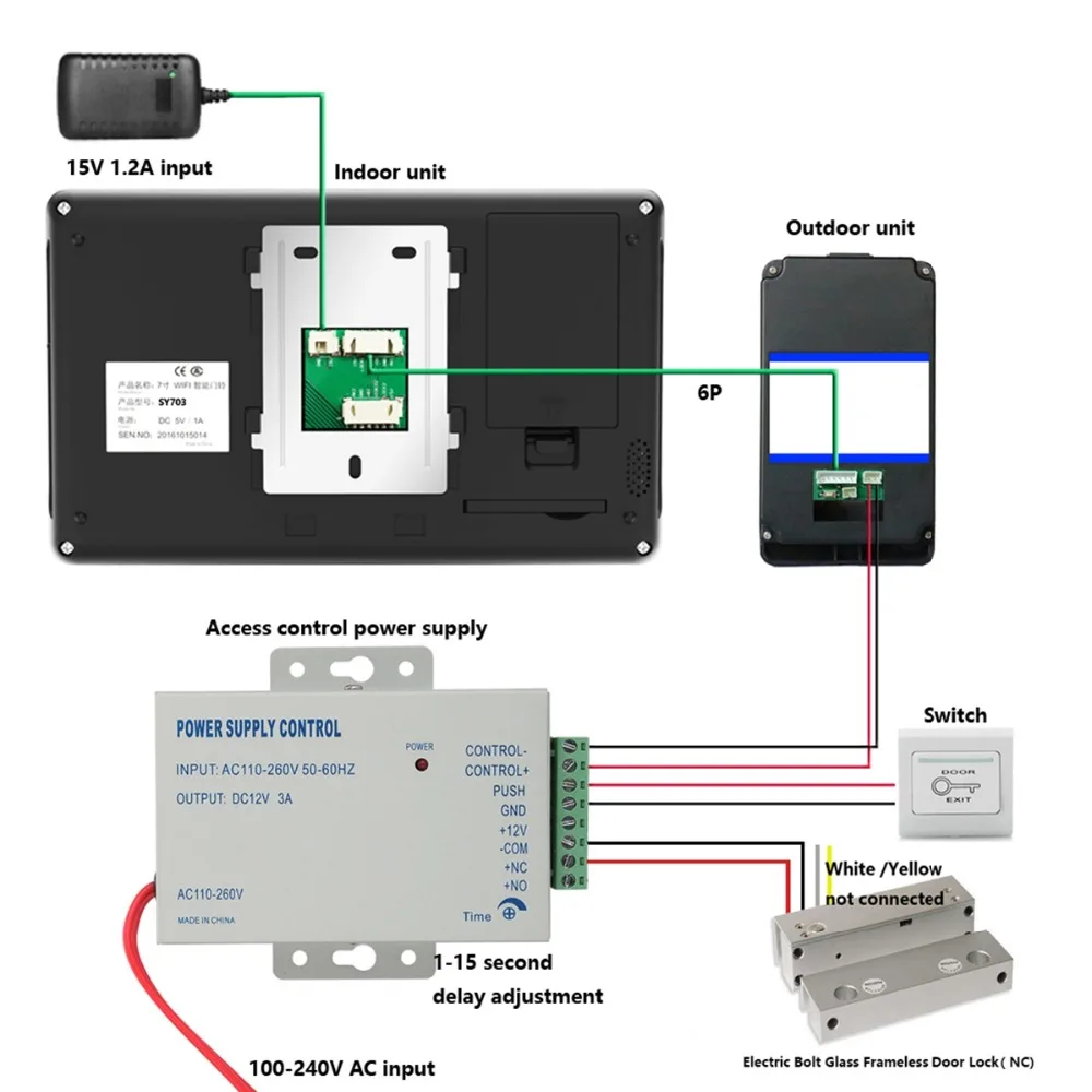Домашний набор 7 &quotTFT проводной/беспроводной Wifi RFID пароль видео дверной звонок