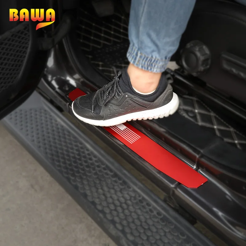 Внутренние молдинги BAWA для Jeep Wrangler JL 2018 4 двери автомобиля Накладка на порог jl