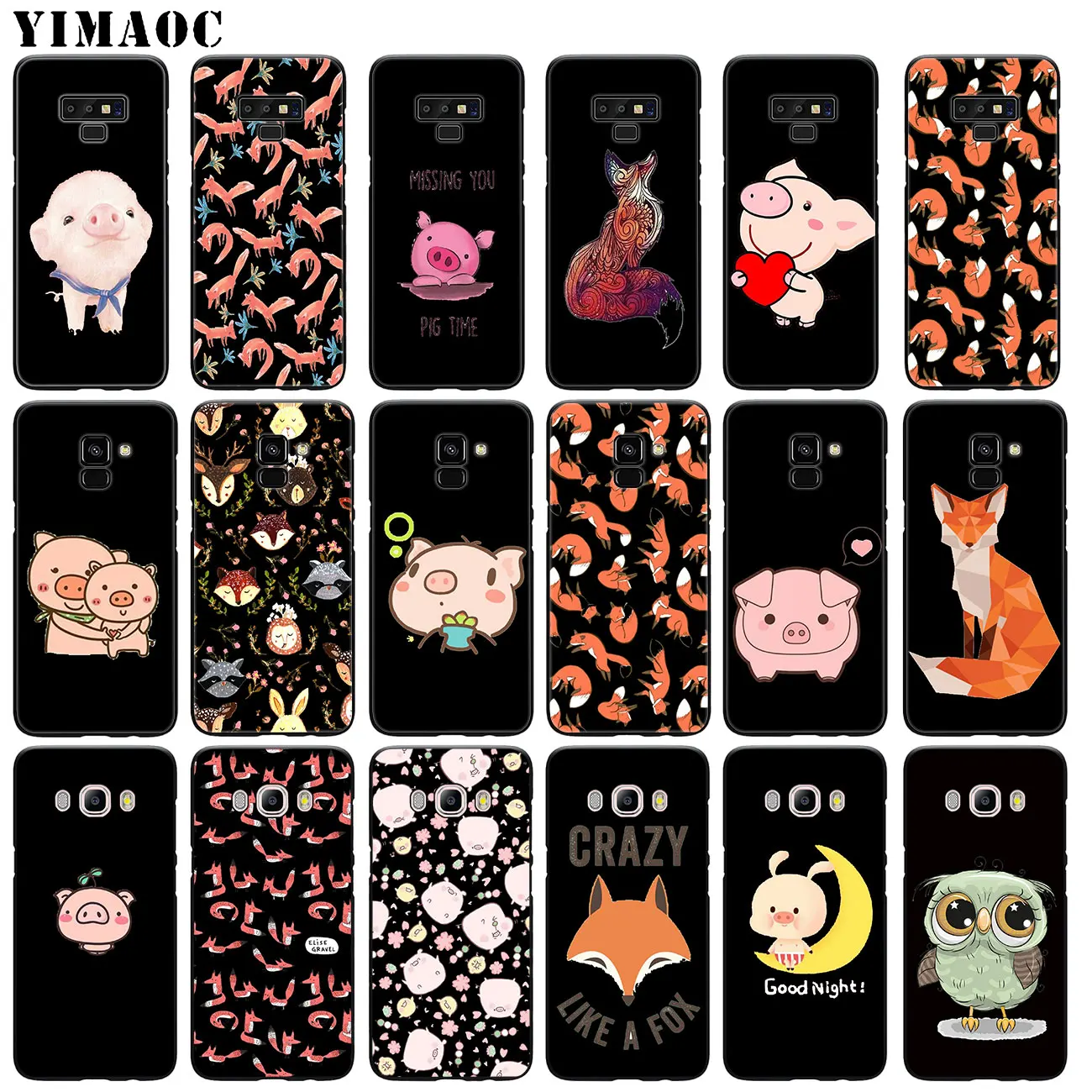 Мягкий силиконовый чехол YIMAOC Piggy cute pig Lovely foxes sly fox для Samsung Galaxy A6 Plus A9 A8 A7 2018 A3 A5 2016 2017