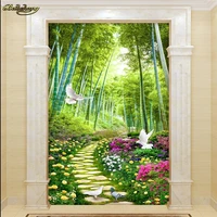 beibehang custom photo wall murals wall stickers fresh bamboo forest path 3d entrance papel de parede