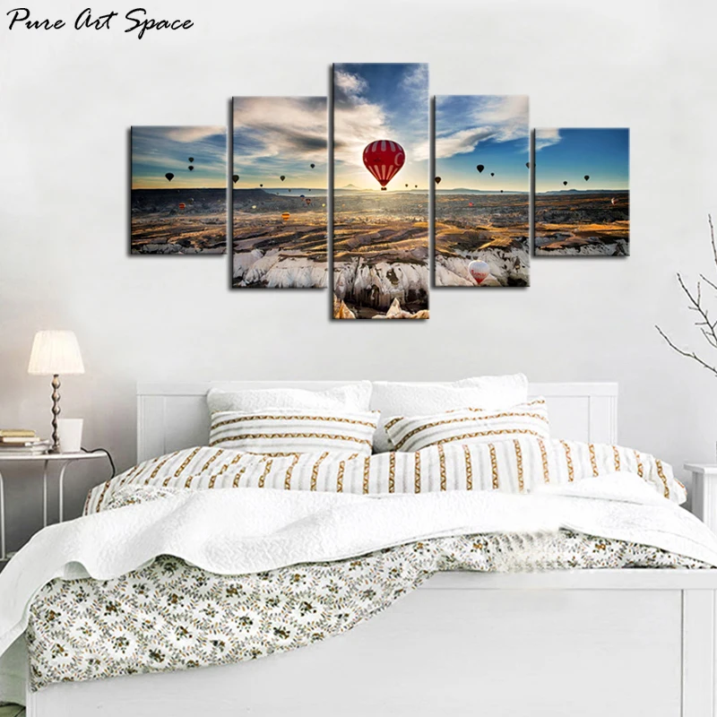 

Modern Canvas Painting 5 pieces Landscape Wall Art Cappadocia Romantic Hot Air Balloon Pictures Print on Canvas Wall Art