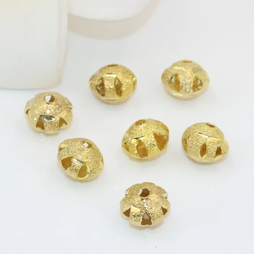 Wholesale price elegant 7*9mm gold-color lantern shape rondelle abacus hollow accessories spacers beads diy finding 20pcs B2523 | Украшения