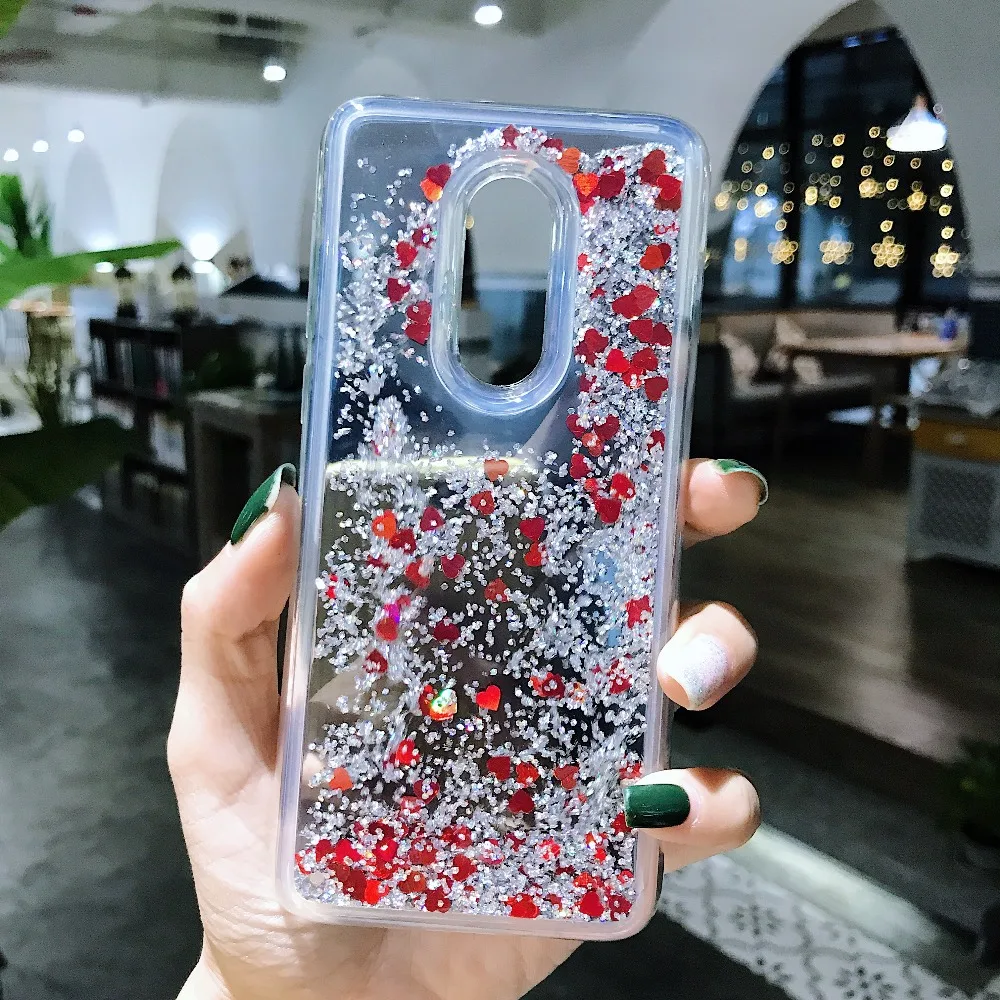 HYAIZLZ Case for Alcatel 3 5052 1X 5059 3V 5099 Back Cover Quicksand Liquid Mirror 5 5086D 3X 5058I |