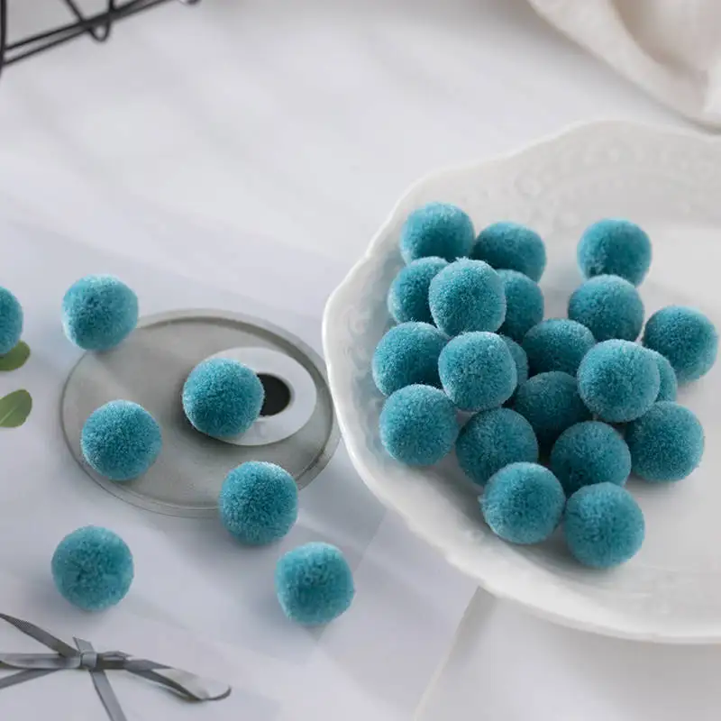 C31 Gray Blue Высокое качество 60 шт. 15 мм разноцветный помпон мех ремесло DIY мягкие помпоны свадебные украшения, шитье/клей на ткани аксессуары - Цвет: C31 Gray Blue