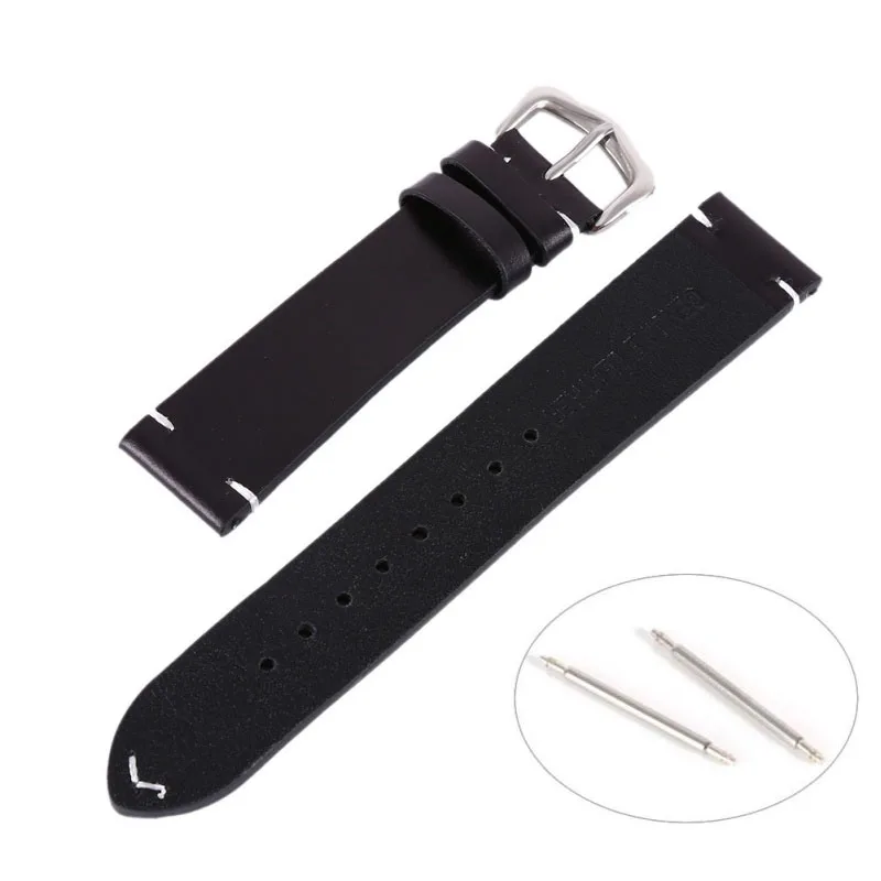 

18 20 22mm Man Women Handmade Leather Brown Black Wrist Watch Band Strap Belt Watchbands Hot
