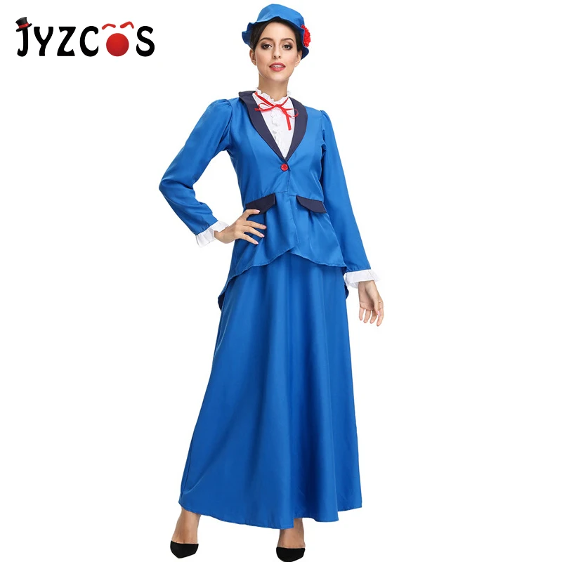 JYZCOS Mary Poppins костюм волшебной няни вечерние костюмы для косплея на Хэллоуин