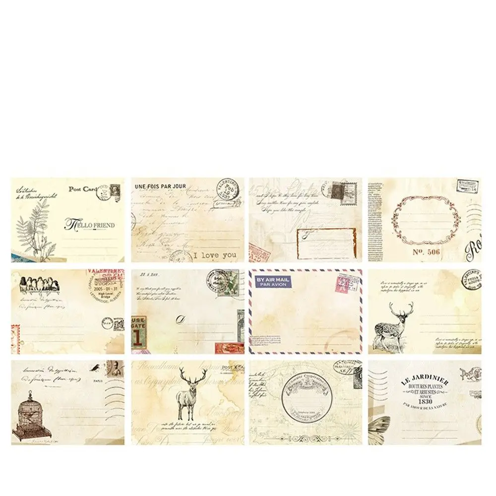 12pcs Mini Vintage European Style Blank Envelope Birthday Christmas Greeting Card Envelope Wedding Invitation Card Gifts Bag - Цвет: A