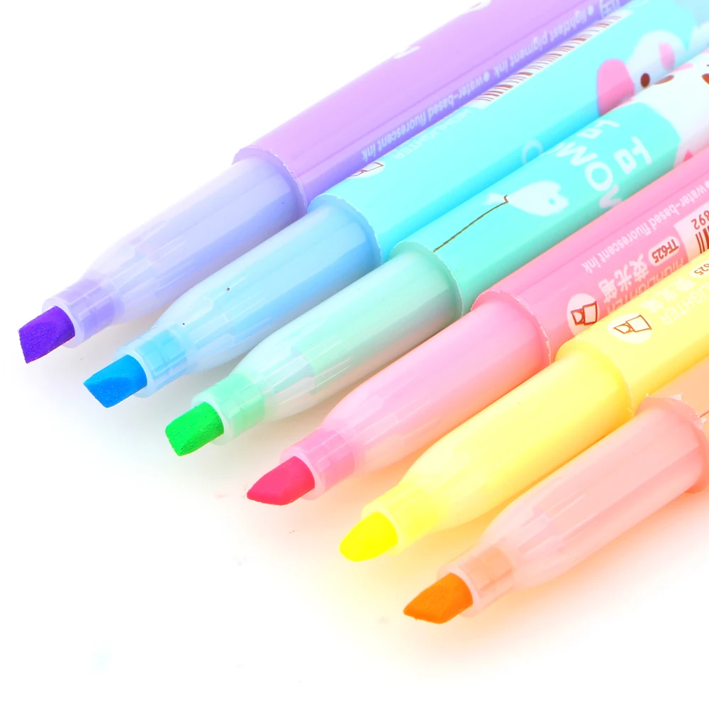 6 шт./лот новинка креативный мультяшный милый маркер для стад канцелярские