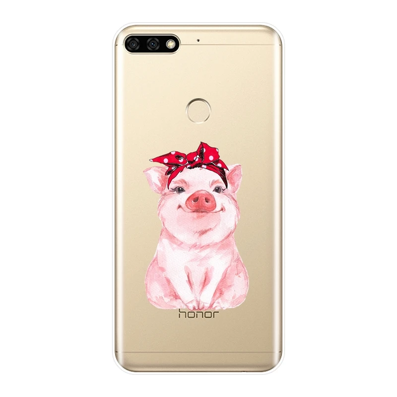 Задняя крышка для Huawei Honor 10 9 8 8X MAX 7 7S 7X 7A 7C Pro силиконовый мягкий чехол с фламинго и