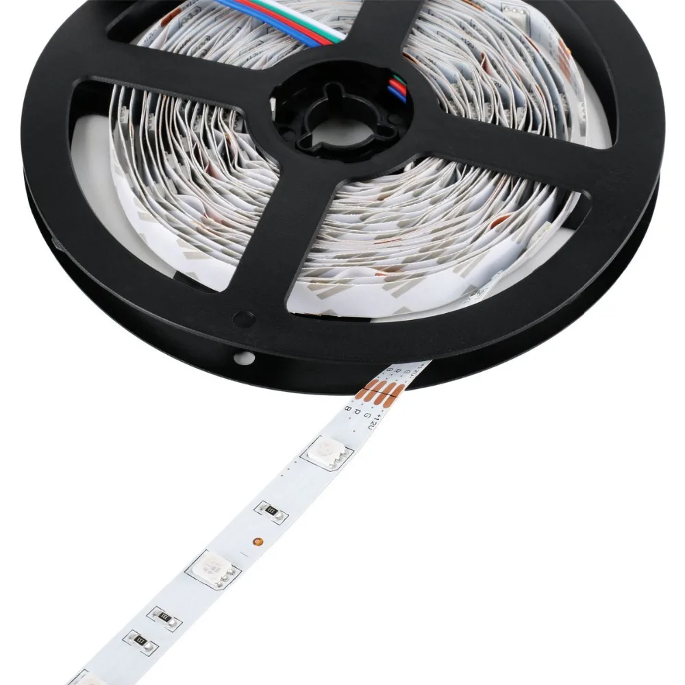 Led Light Strip DC12V SMD 5050 32.8 Ft (10M) 300leds RGB 60leds/m IP30 with 44 key IR 12V 5A Controller Power Supply Kitchen | Лампы и