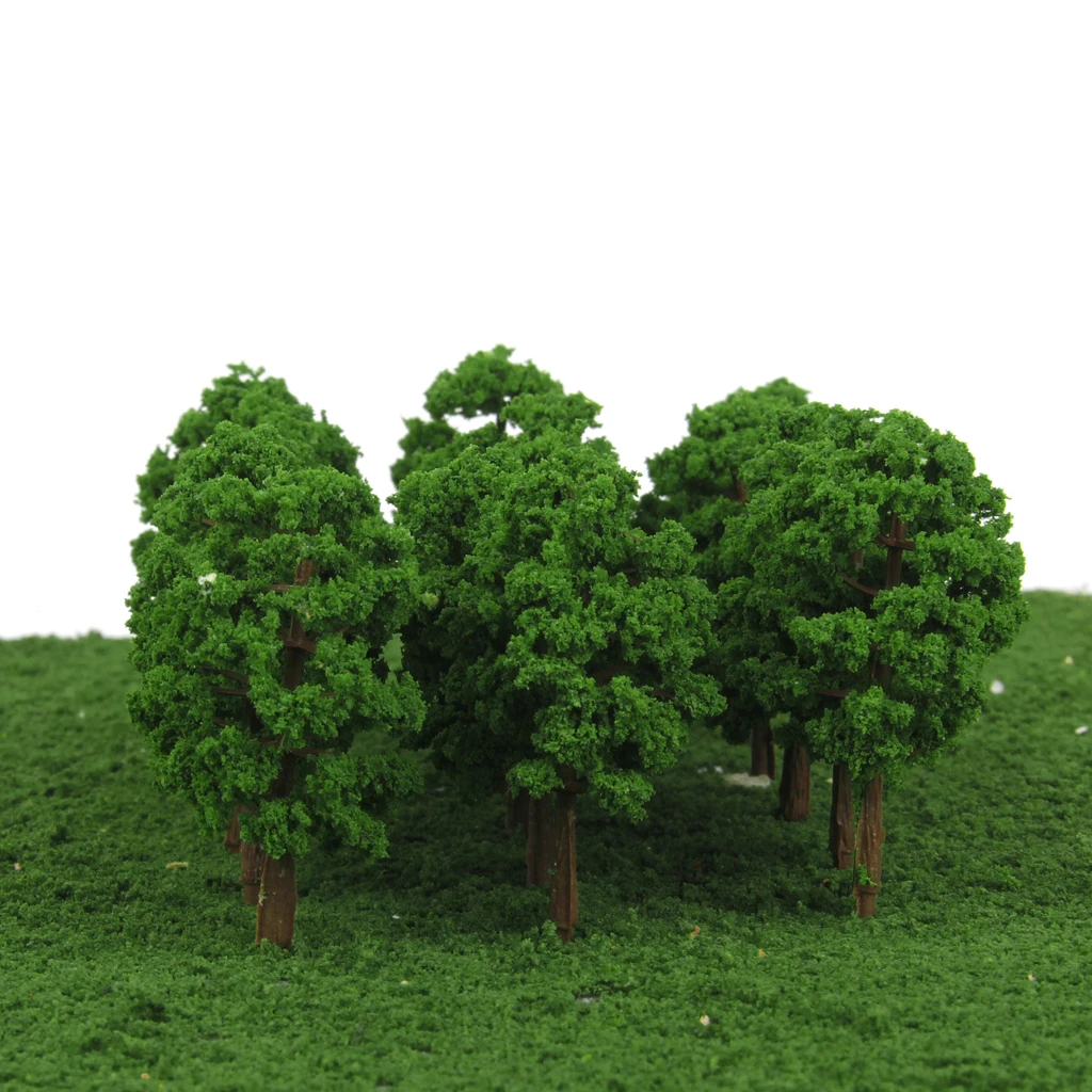 

1:150 20pcs Plastic Model Tress Train Railroad Scenery Dark Green