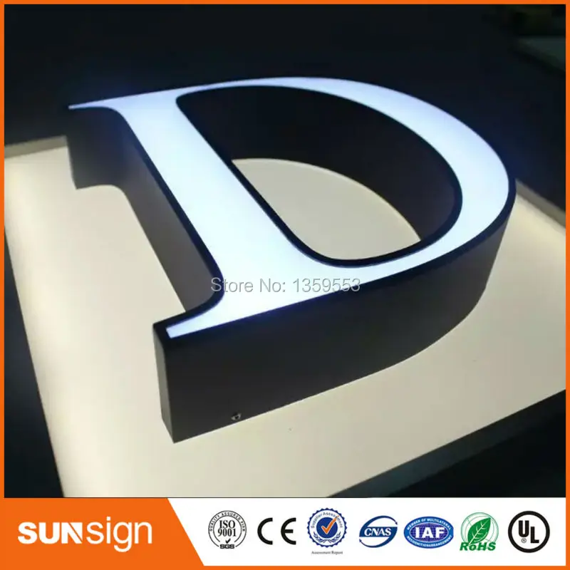 led illuminated metal letter signs type LED channel letter signs