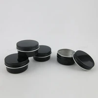 100 x 15g 20g empty mini black aluminum cream jar pot nail art makeup lip gloss empty cosmetic metal tins containers