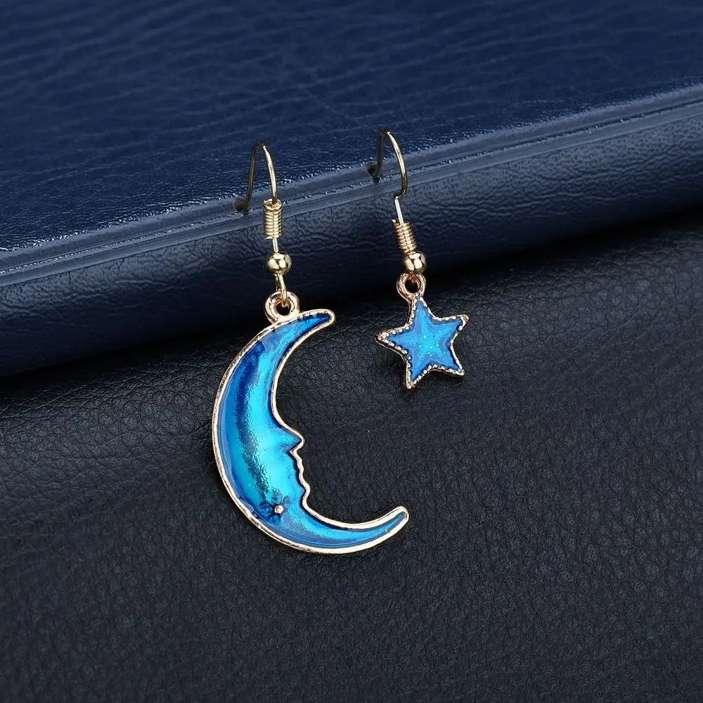 Новое поступление романтическое звездное небо золотого цвета большой круг розовая Луна Звезда планета подвеска Гипербола сексуальные висячие серьги женские ювелирные изделия