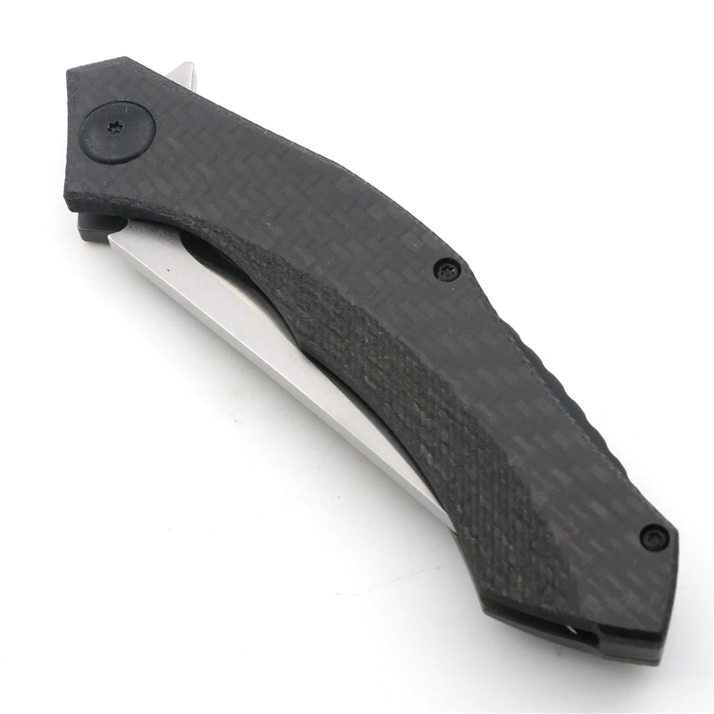 Murah Magic ZT 0460 CF Ball Bearing Pisau Lipat D2 Carbon Fibe Serat Karbon Camping Berburu Survival Pisau Dapur Outdoor EDC Alat