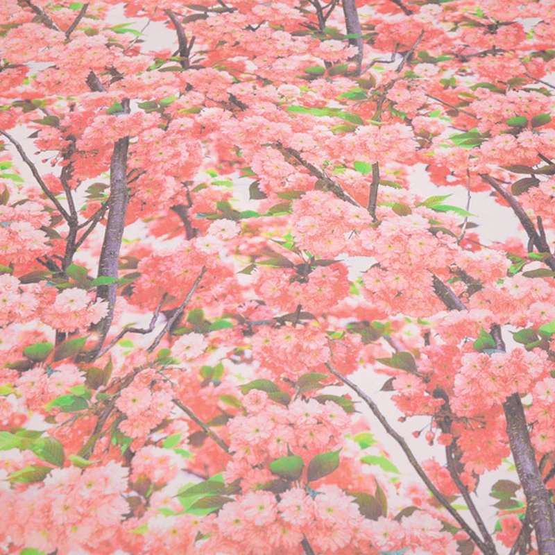 50X140cm/piece Pink Peach Blossom Flower 100% Real Mulberry Silk Fabric Cloth For Manual Dress Clothing DIY Sewing Patchwork | Дом и сад