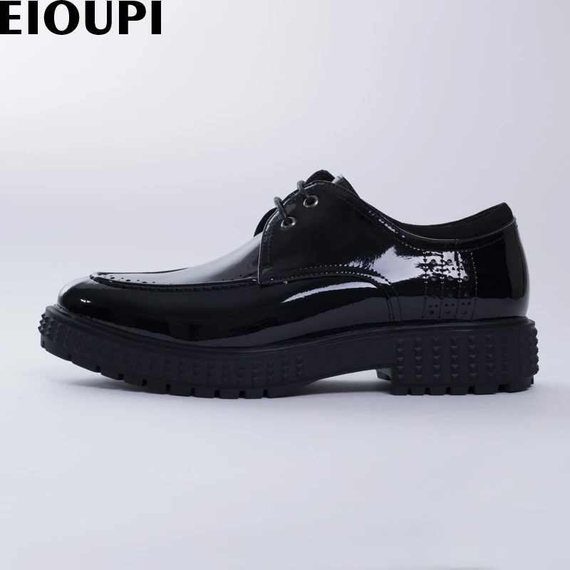EIOUPI/Новый дизайн натуральная лакированная кожа мужской строгий деловой обуви