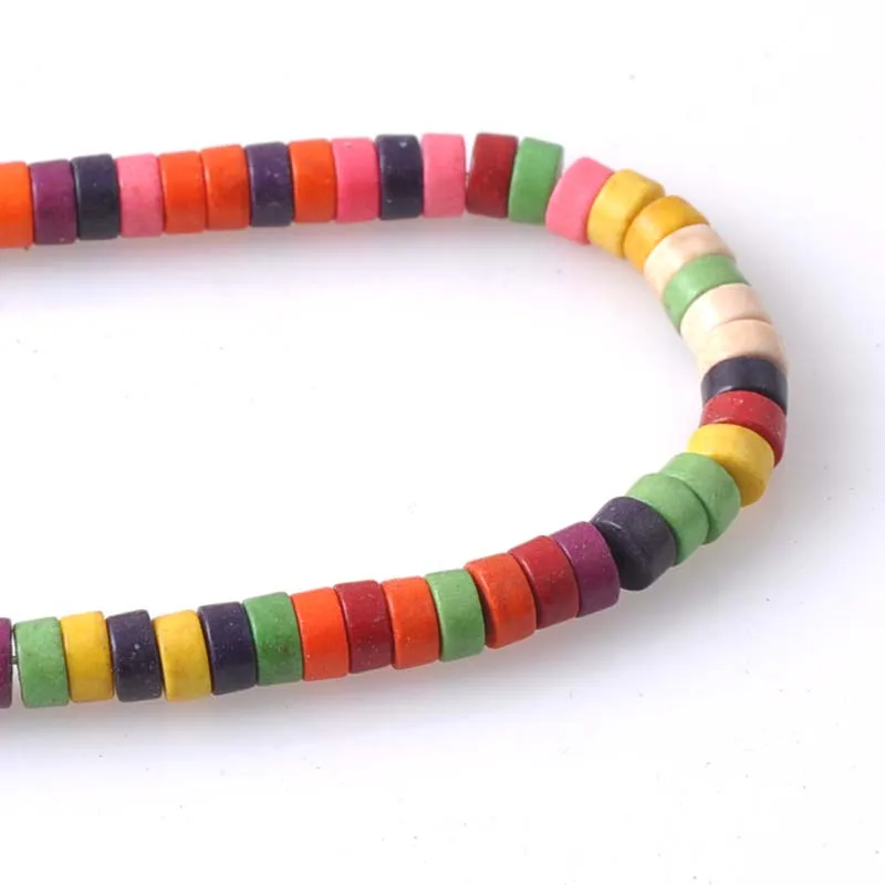 Смешанные плоские круглые бусины из натурального тофса для изготовления