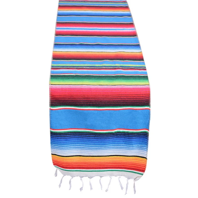 14x84 дюймов мексиканский Serape скатерть с хлопковой бахромой для мексиканской скатерти вечерние свадебные украшения 27