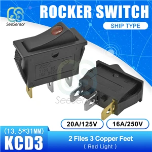 ON-OFF 3pin KCD3 кулисный переключатель ВКЛ-ВЫКЛ 2 положения 2 Pin/3 Pin электрооборудование выключатель питания 15A 250VAC/20A 125VAC - Цвет: ON-OFF 3pin