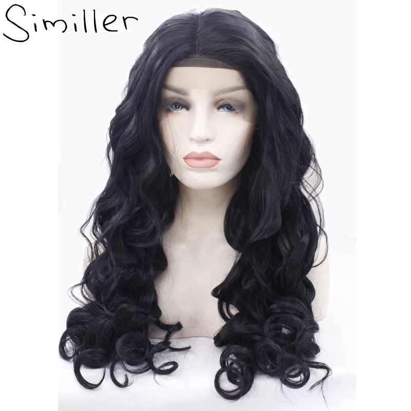Similler длинные вьющиеся пушистый синтетический Синтетические волосы на кружеве
