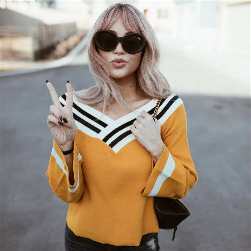 2019 Summer New Women's Long Sleeve Pullover Casual Blouse Loose Lady Jumper Shirt Tops | Женская одежда