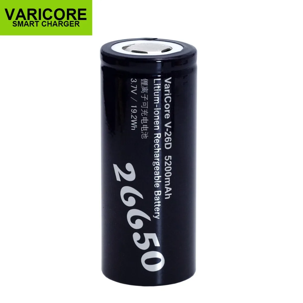 1-6 pcs VariCore 26650 3.7V 5200mA Li-ion Battery Discharger V-26D 20A power for flashlight E- battery tools | Электроника