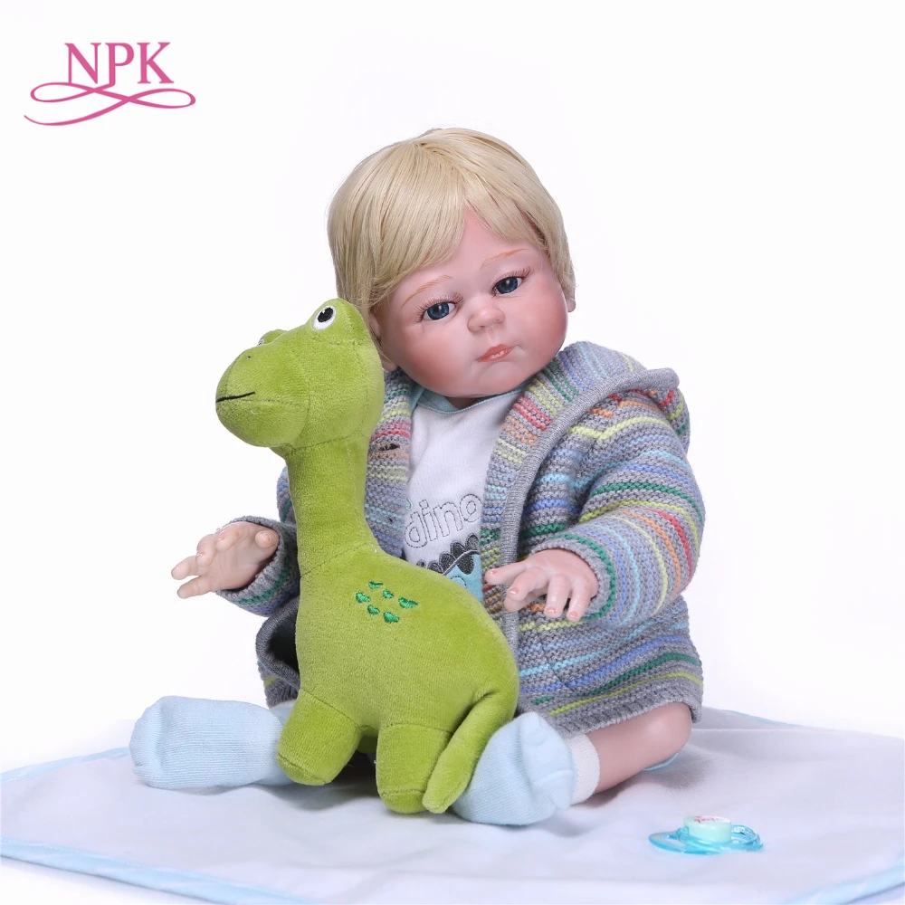 NPK реалистичные куклы для новорожденных 49 см, полностью силиконовые виниловые куклы для маленьких мальчиков, мягкие куклы для новорожденных, рождественские подарки