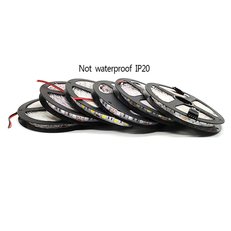 Not waterproof 12 В Светодиодная лента светильник водонепроницаемый 60 Светодиодный s/m 5 М 5050 Светодиодный светильник RGB IP65 IP67 IP68 Fiexble светильник светодиодный лента задний светильник - Испускаемый цвет: Not waterproof