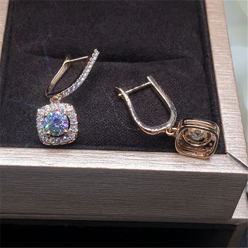 Женские серьги-кольца из 18-каратного розового золота с круглой подушкой |