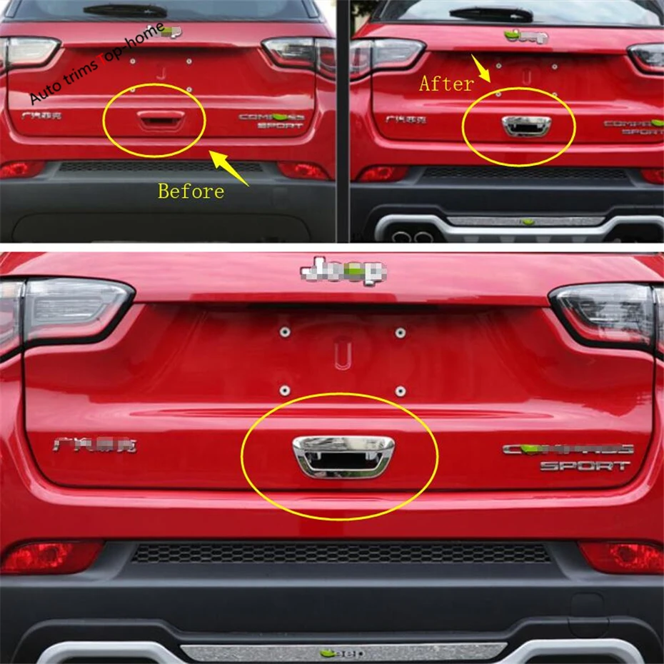 Задняя дверная ручка Yimaautotrims накладка рамы чаши для Jeep Compass 2017 2018 2019 2020 ABS наружная