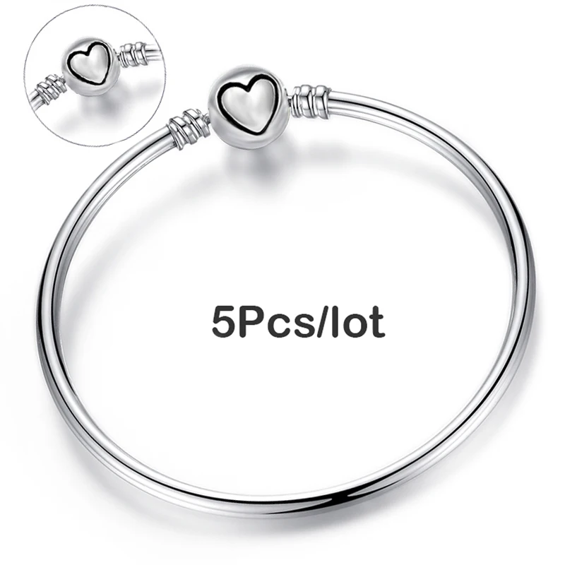 BAOPON 5 шт./партия Pulseira серебряный шарм браслеты и браслеты Femme в форме сердца простая цепочка тонкий браслет и браслет женские ювелирные изделия