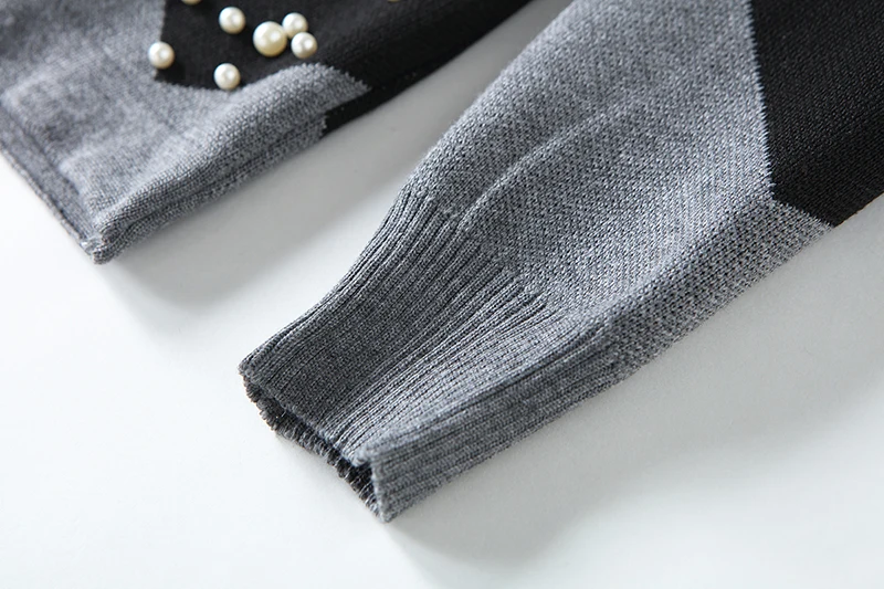 Весенний женский трикотажный костюм с юбкой элегантный дизайн пуловер