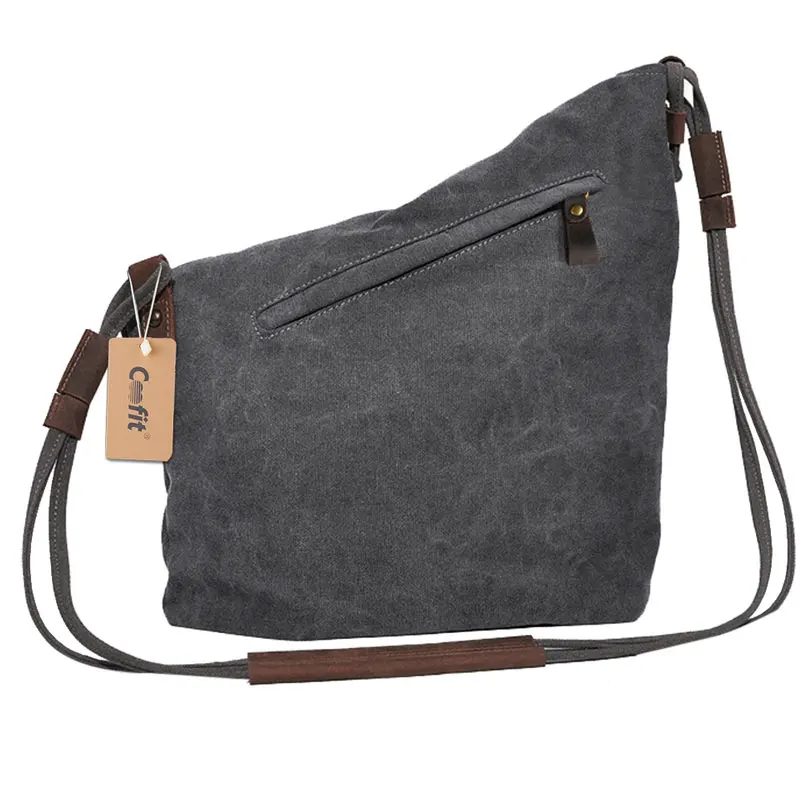Холщовая женская сумка мессенджер повседневная crazy horse кожаная винтажная на