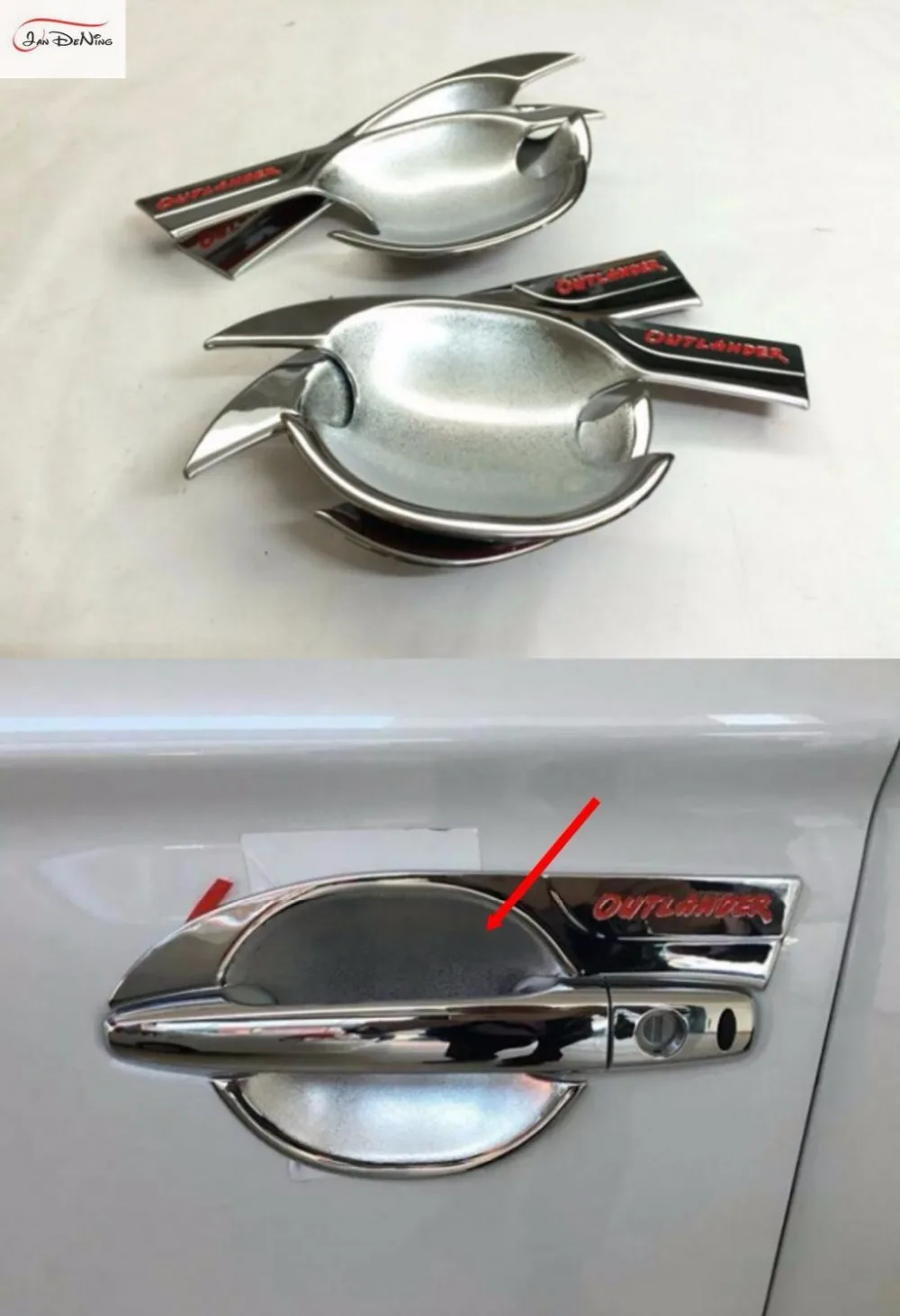 

JanDeNing 4PCS ABS Chromed Car Outer Door Handles Bowl Decorate Trim For Mitsubishi Outlander 2016