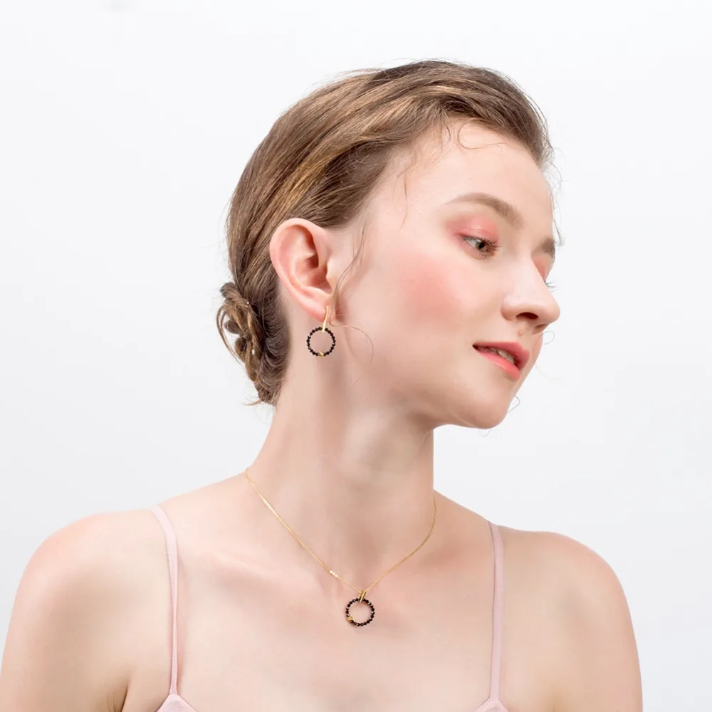 ORSA JEWELS, натуральный камень, чистое 925 пробы серебро, женские серьги, ожерелья, черная шпинель, красный гранат, хорошее ювелирное изделие SS34