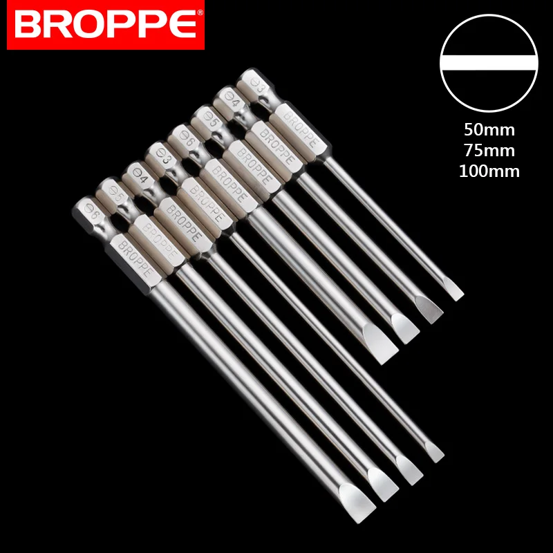 BROPPE 2 0-6 0 мм магнитный плоский наконечник с прорезью Отвертки Набор 1/4 &quotДрайвер