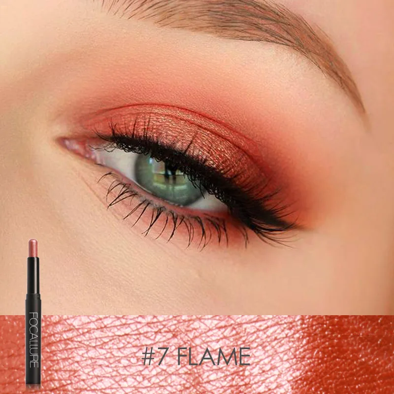 7 FOCALLURE, 12 цветов, тени для век, стикеры, косметика, тени для век, карандаш, хайлайтер, мерцающий макияж, тени для век, подводка для глаз - Цвет: 7