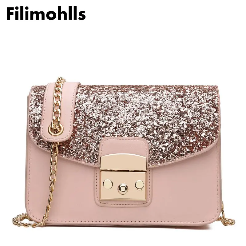 Женская сумка мессенджер через плечо с блестками F 51 2019|Сумки ручками| |