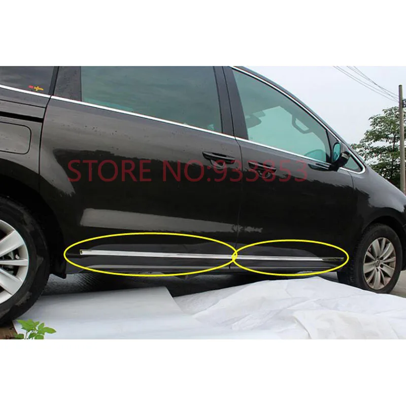 4 шт./компл. хромированная боковая формовочная обшивка из нержавеющей стали для VW