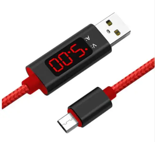 1 м USB нейлоновый измеритель напряжения умный дисплей тестер данных кабель