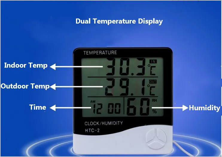 Бесплатная доставка Электронный Метеостанция Часы Измеритель температуры и