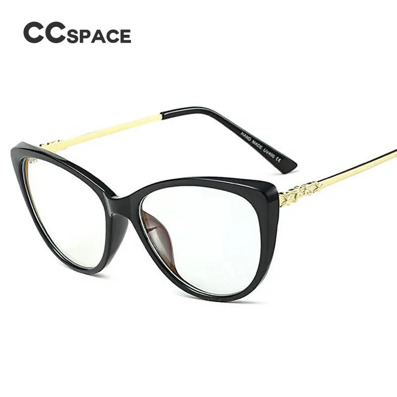Женские очки кошачий глаз брендовые дизайнерские оптические с металлическими