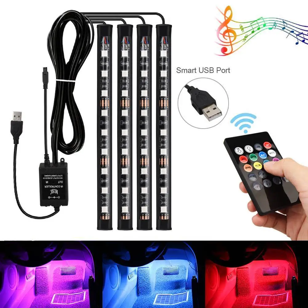Декоративный светильник светодиодный полосы s. Стайлинга автомобилей 4x9 RGB