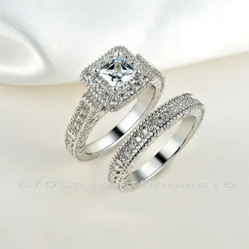 Кольцо обручальное с фианитами 10 карат под белое золото размеры 5/6/7/8/9/10