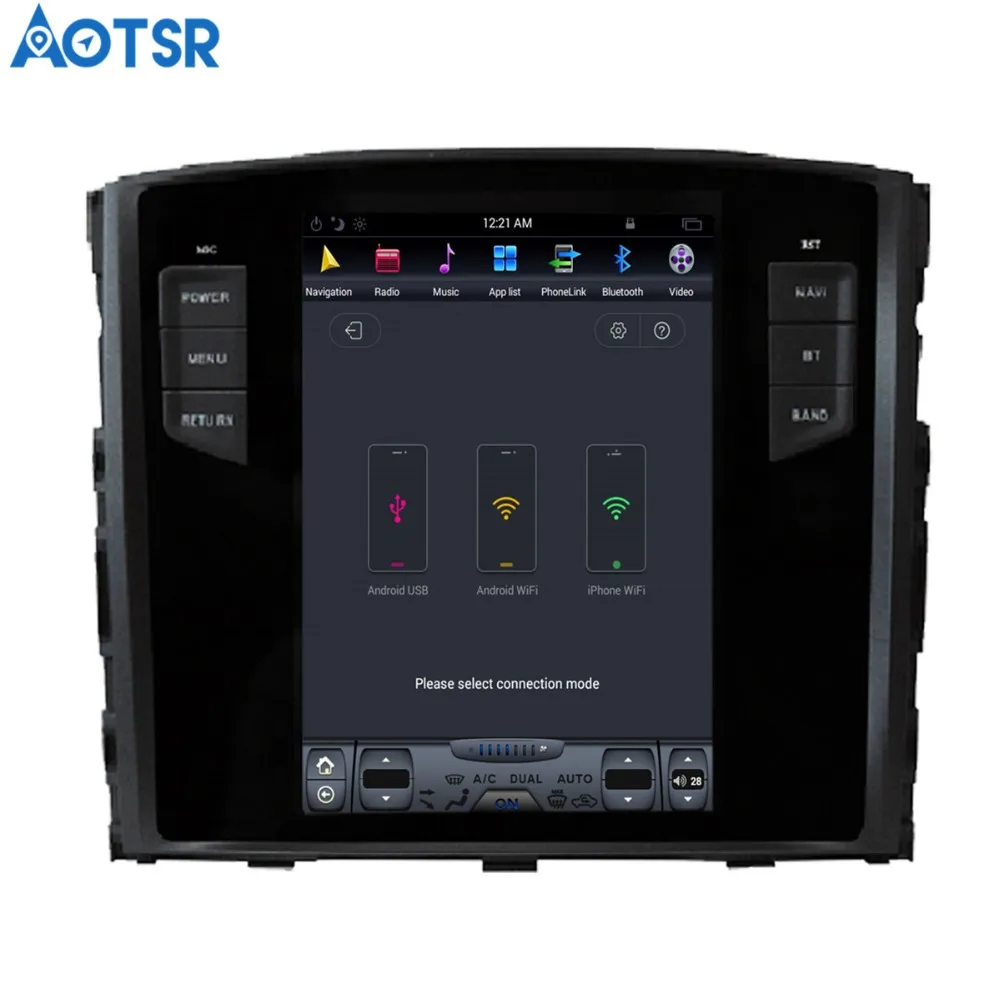 Aotsr Android 7 1 Tesla стиль автомобиля нет dvd плеер gps навигация для MITSUBISHI PAJERO V97 V93 Shogun Montero