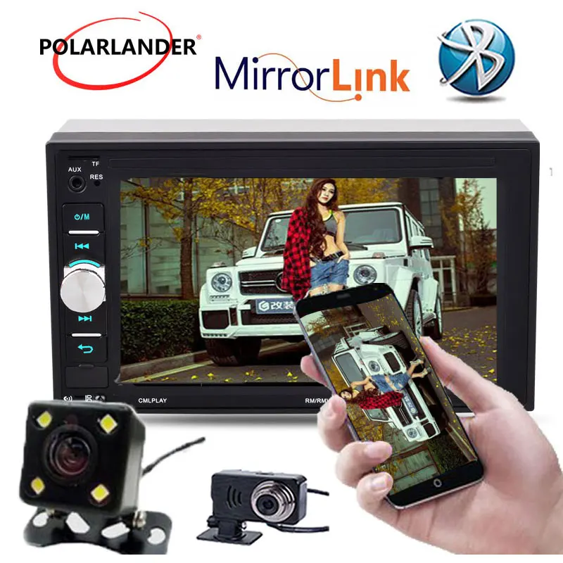 Автомагнитола 2 Din с зеркальным соединением для телефона Android стерео MP5